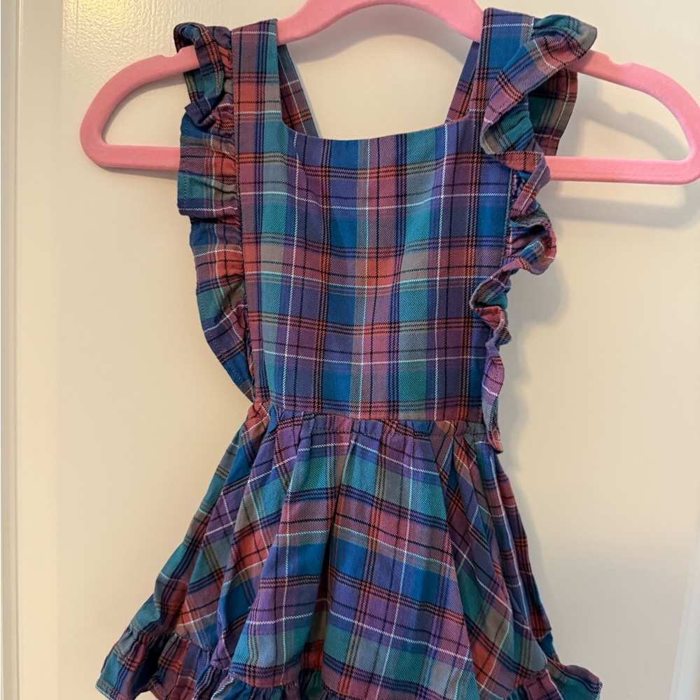 2T Numi plaid pinnafore dress.